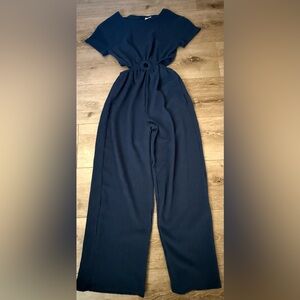 Navy Blue Wide-Leg Pants